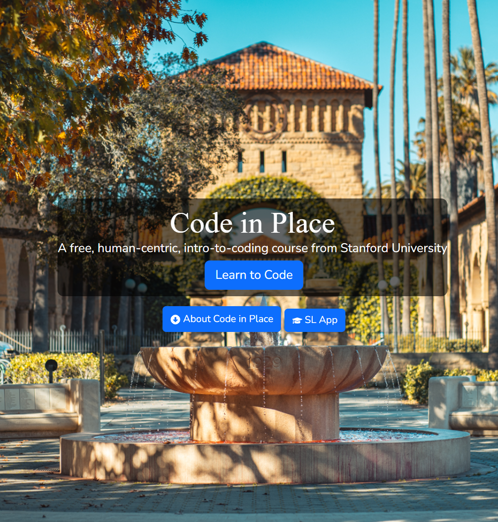 Code in Place Landing Page